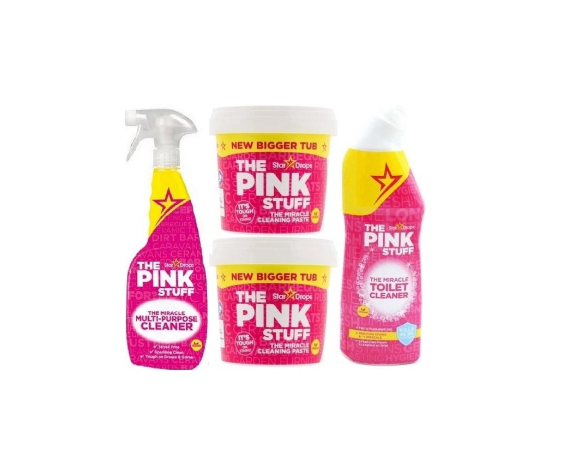 Stardrops The Pink Stuff Mega Bundle - 2x Pâte Nettoyante 850gr + Nettoyant WC + Spray Multi-usages