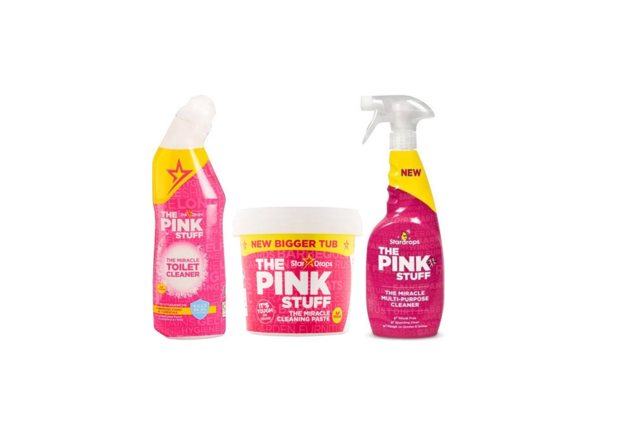 Pack Stardrops Ultra Pinkstuff - Pâte Nettoyante 850 grammes + Gel Toilette + Spray Multi-Nettoyant