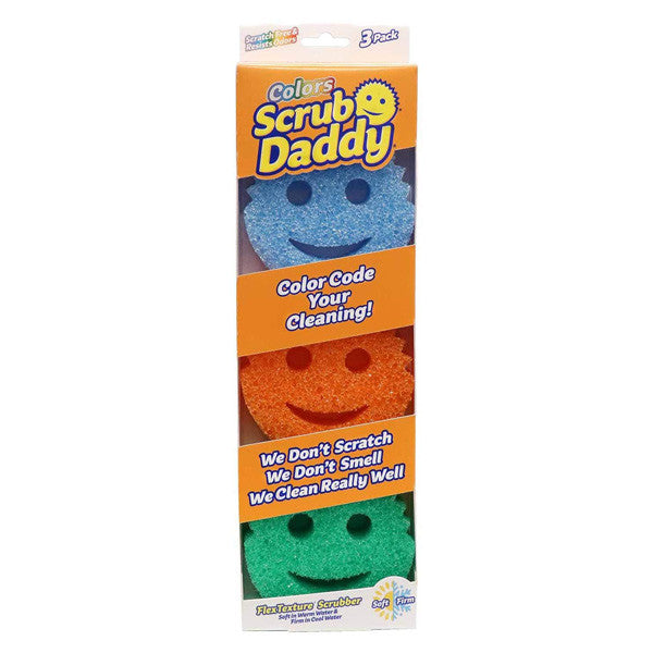 Scrub Daddy Couleurs | éponge trois couleurs (3 pièces)